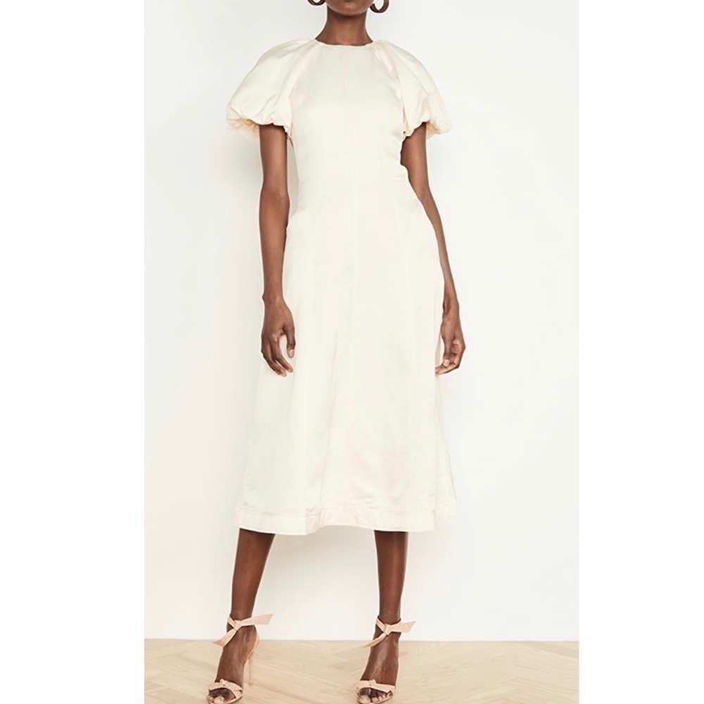 NWT REBECCA VALLANCE Aimee Midi Dress Ivory 12